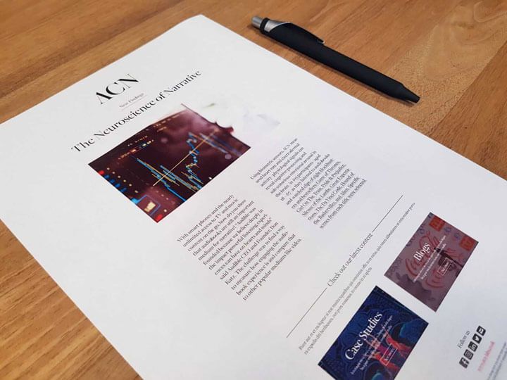 A printed insight report and a pen
