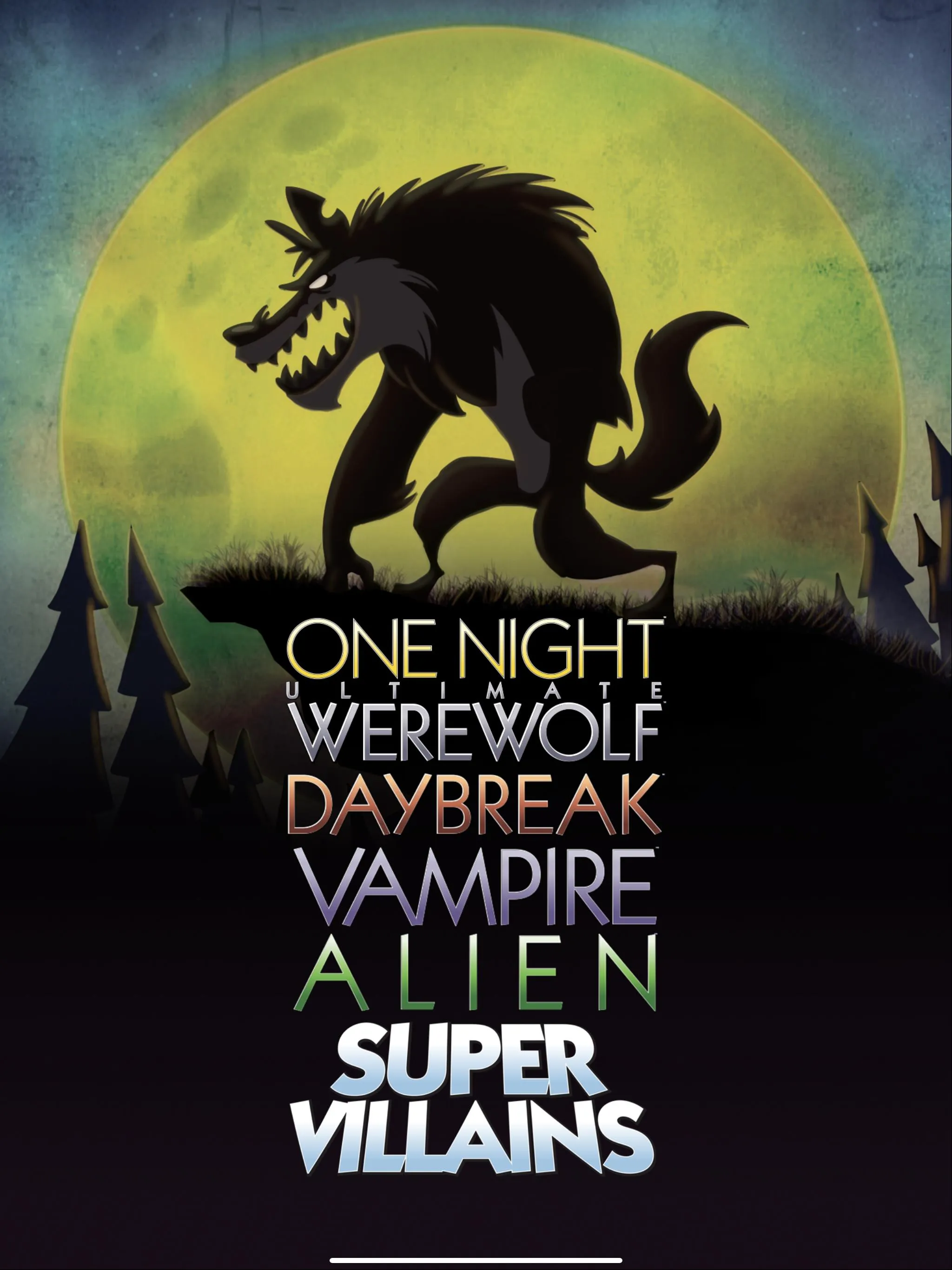 One Night Ultimate Werewolf board game poster